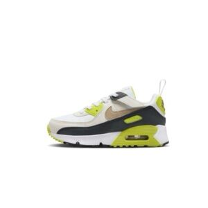 Nike Kids Sneakers in White, Black, and Neon Yellow